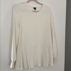 Ann Taylor Knit peplum long sleeve top